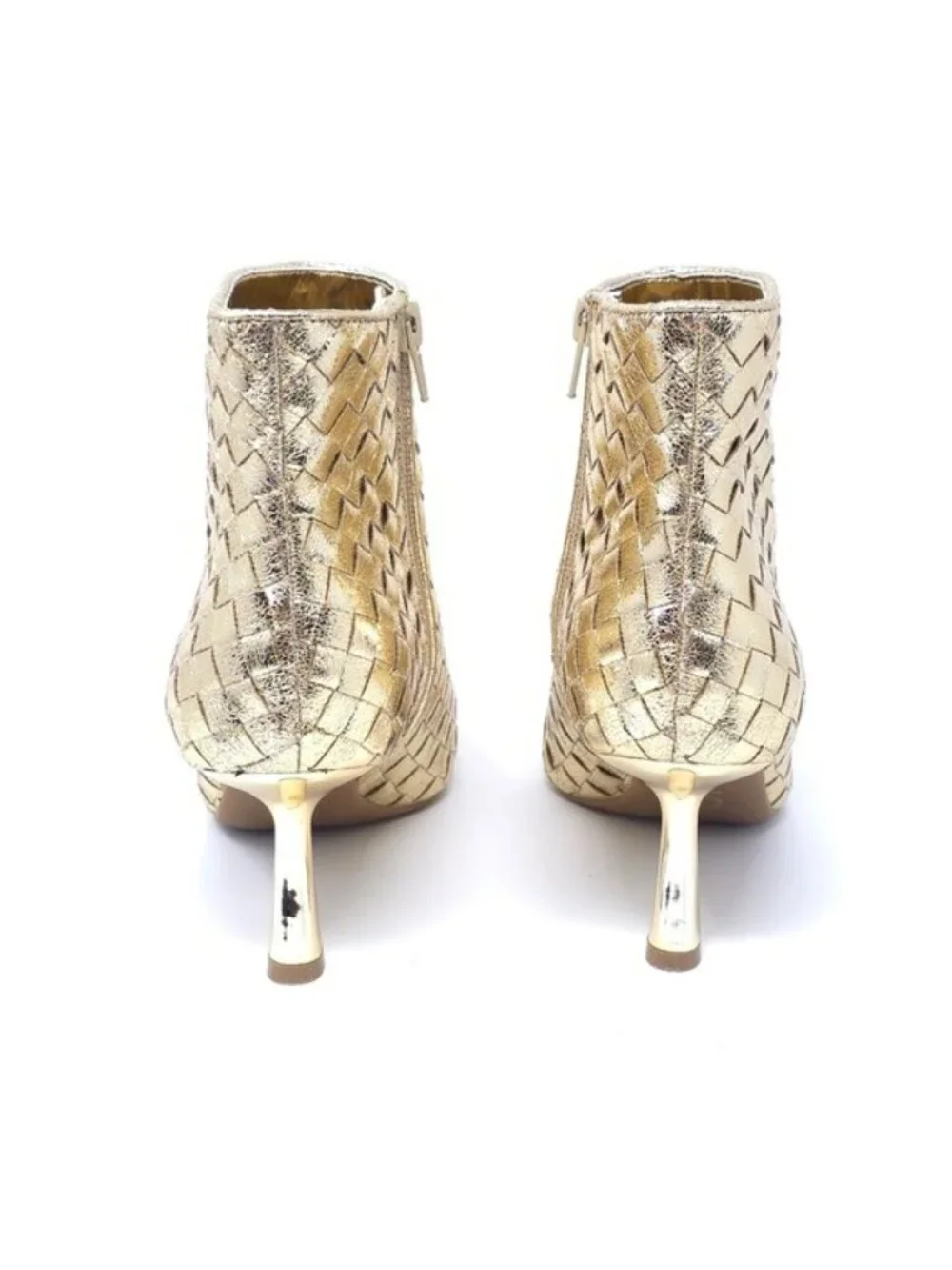 INC International Concepts Ankle Boots Raisiep Gold Woven Size 6.5 M - Picture 4 of 12
